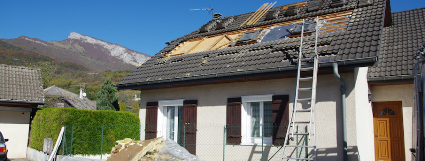 Travaux de rénovation pour l'isolation d'une toiture